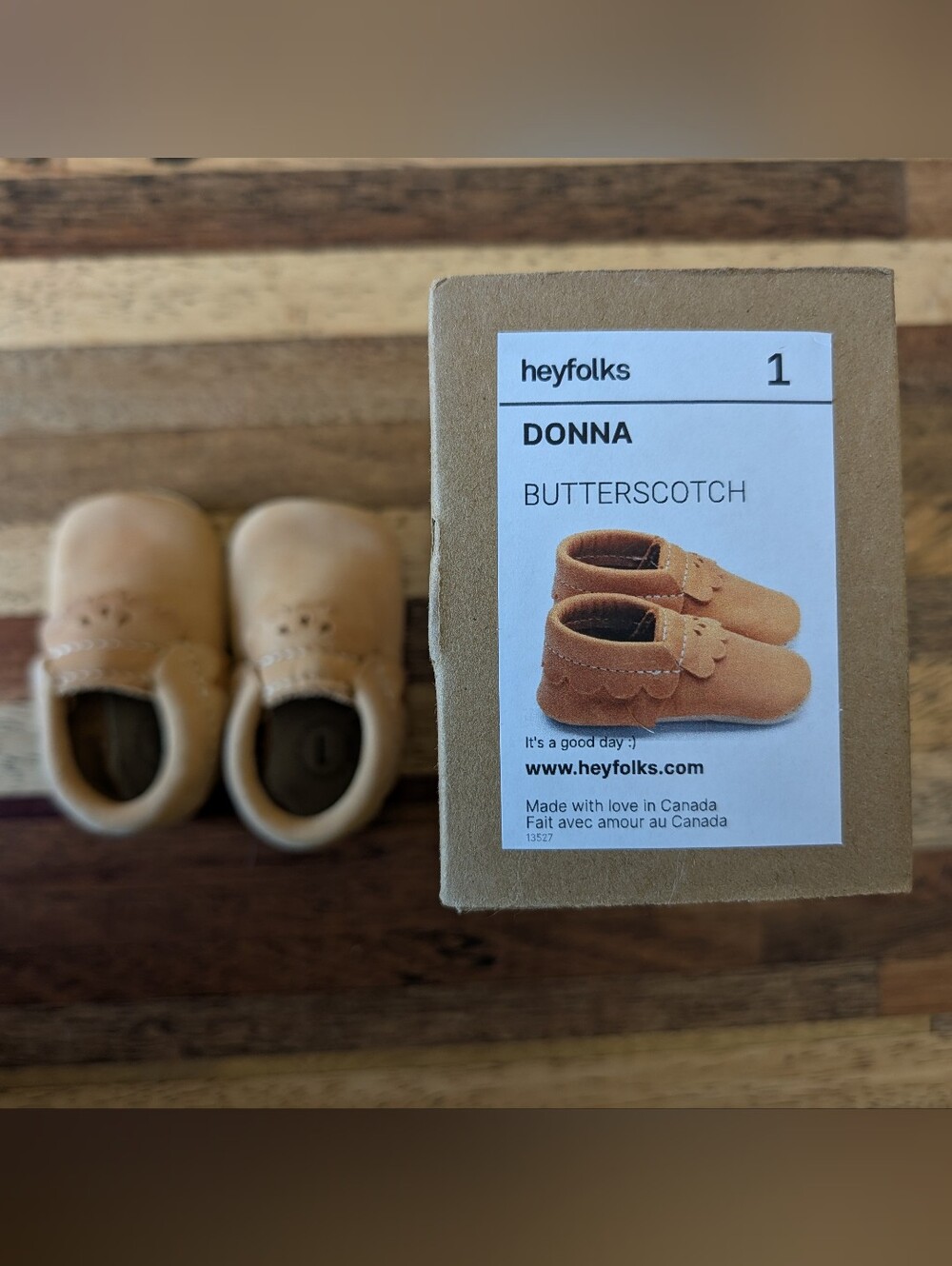 Heyfolks Tan Baby Moccasins